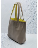 (RAYA SALE) HERMES DOUBLE SENSE 36 TOTE SHOULDER BAG SWIFT LEATHER YELLOW ETOUPE GREY