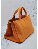 (RAYA SALE) PRADA B2642O BIJOUX CANAPA TOTE HANDEL BAG IN PAPAYA ORANGE CANVAS 