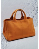 (RAYA SALE) PRADA B2642O BIJOUX CANAPA TOTE HANDEL BAG IN PAPAYA ORANGE CANVAS 