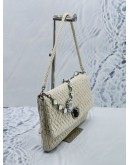 (RAYA SALE) MIU MIU WHITE MATELASSE LEATHER CRYSTAL SHOULDER BAG 