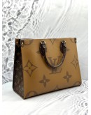 (LIKE NEW) LOUIS VUITTON ON THE GO MM BAG IN BROWN MONOGRAM & MONOGRAM REVERSE CANVAS