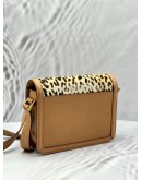 YSL SAINT LAURENT CALFSKIN LEATHER WITH LEOPARD HAIR PRINT SMALL SOLFERINO CROSSBODY BAG 