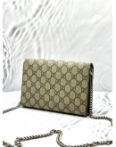 (LIKE NEW) GUCCI GG SUPREME MONOGRAM MINI DIONYSUS CHAIN CROSSBODY BAG IN BROWN CANVAS