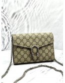 (LIKE NEW) GUCCI GG SUPREME MONOGRAM MINI DIONYSUS CHAIN CROSSBODY BAG IN BROWN CANVAS