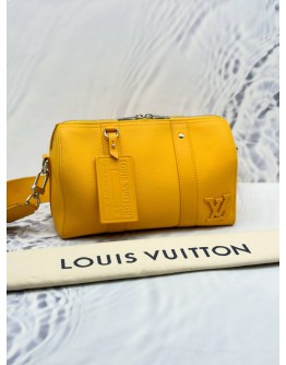 (RAYA SALE) 2023 LOUIS VUITTON CITY KEEPALL CROSSBODY BAG IN YELLOW PEBBLED LEATHER