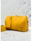 (RAYA SALE) 2023 LOUIS VUITTON CITY KEEPALL CROSSBODY BAG IN YELLOW PEBBLED LEATHER