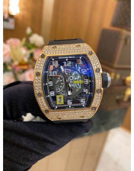 (LIKE NEW) RICHARD MILLE RM030 FACTORY DIAMONDS 18K 750 ROSE GOLD REF RM030 AO RG 43MM AUTOMATIC YEAR 2015 WATCH -FULL SET-