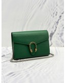 (LIKE NEW) GUCCI DIONYSUS WALLET ON CHAIN IN GREEN PEBBLED LEATHER