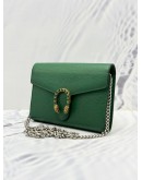 (LIKE NEW) GUCCI DIONYSUS WALLET ON CHAIN IN GREEN PEBBLED LEATHER