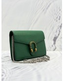 (LIKE NEW) GUCCI DIONYSUS WALLET ON CHAIN IN GREEN PEBBLED LEATHER