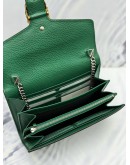 (LIKE NEW) GUCCI DIONYSUS WALLET ON CHAIN IN GREEN PEBBLED LEATHER