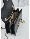 (BRAND NEW) GUCCI DOLLAR BLACK CALFSKIN LEATHER INTERLOCKING GG SHOULDER BAG