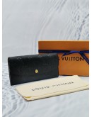 LOUIS VUITTON BLACK MONOGRAM EMPREINTE LEATHER EMILIE LONG WALLET -FULL SET-