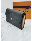 LOUIS VUITTON BLACK MONOGRAM EMPREINTE LEATHER EMILIE LONG WALLET -FULL SET-