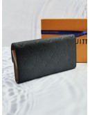 LOUIS VUITTON BLACK MONOGRAM EMPREINTE LEATHER EMILIE LONG WALLET -FULL SET-