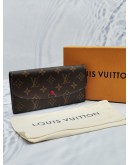 LOUIS VUITTON FUCHSIA / BROWN MONOGRAM CANVAS EMILIE LONG WALLET-FULL SET-