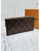 LOUIS VUITTON FUCHSIA / BROWN MONOGRAM CANVAS EMILIE LONG WALLET-FULL SET-