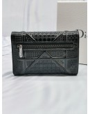 CHRISTIAN DIOR DIORAMA MICRO TRIFOLD WALLET IN GREY METALIC CANNAGE LEATHER