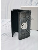 CHRISTIAN DIOR DIORAMA MICRO TRIFOLD WALLET IN GREY METALIC CANNAGE LEATHER