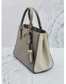 PRADA BN2608 SMALL GREY AND OFF WHITE SAFFIANO LUX LEATHER BICOLOR HANDLE BAG WITH ADJUSTABLE STRAP