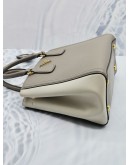 PRADA BN2608 SMALL GREY AND OFF WHITE SAFFIANO LUX LEATHER BICOLOR HANDLE BAG WITH ADJUSTABLE STRAP