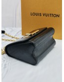 (LIKE NEW) LOUIS VUITTON TWIST PM FLAP SHOULDER BAG IN GOLD HARDWARE WITH BLACK EPI LEATHER AND PATENT LEATHER -FULL SET-