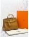 (BRAND NEW) 2020 HERMES BIRKIN 25 LIMITED EDITION DOUBLE DOT STAMP SYMBOL CARAMEL BROWN NILOTICUS CROCODILE LEATHER AND TOGO LEATHER IN GOLD HARDWARE -FULL SET-  