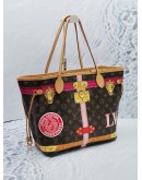 (LIKE NEW) LOUIS VUITTON NEVERFULL MM LIMITED EDITION SUMMER TRUNK PRINT IN MONOGRAM CANVAS 