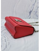 (LIKE NEW) LOUIS VUITTON TWIST MM RED EPI LEATHER SILVER CHAIN CROSSBODY BAG