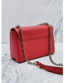 (LIKE NEW) LOUIS VUITTON TWIST MM RED EPI LEATHER SILVER CHAIN CROSSBODY BAG