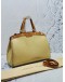 LOUIS VUITTON BREA MM HANDLE BAG YELLOW MONOGRAM VERNIS LEATHER WITH BROWN LEATHER TRIM