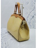 LOUIS VUITTON BREA MM HANDLE BAG YELLOW MONOGRAM VERNIS LEATHER WITH BROWN LEATHER TRIM