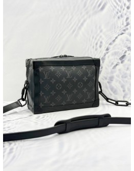 2023 LOUIS VUITTON SOFT TRUNK CROSSBODY BAG IN BLACK MONOGRAM ECLIPSE CANVAS & COWHIDE LEATHER 