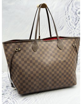 LOUIS VUITTON NEVERFULL GM TOTE BAG IN BROWN DAMIER EBENE CANVAS