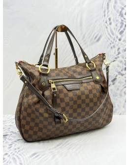 LOUIS VUITTON EVORA MM TOTE BAG IN BROWN DAMIER EBENE CANVAS