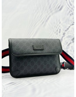 GUCCI BELT BAG IN BLACK GG SUPREME CANVAS