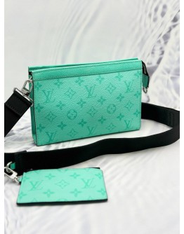 2023 LOUIS VUITTON GASTON WEARABLE WALLET IN MIAMI GREEN MONOGRAM CANVAS & TAIGARAMA LEATHER