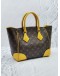 LOUIS VUITTON PHENIX TOTE HANDLE BAG BROWN MONOGRAM CANVAS WITH YELLOW LEATHER