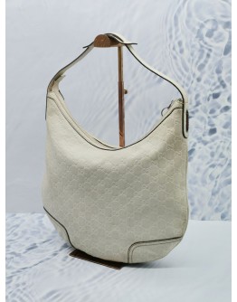 GUCCI GUCCISSIMA PRINCY HOBO OFF WHITE LEATHER SHOULDER BAG