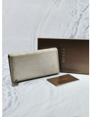 GUCCI METALLIC GG IMPRIME AND LEATHER INTERLOCKING G CONTINENTAL LONG WALLET 