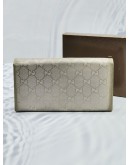 GUCCI METALLIC GG IMPRIME AND LEATHER INTERLOCKING G CONTINENTAL LONG WALLET 