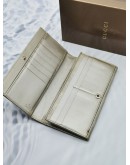 GUCCI METALLIC GG IMPRIME AND LEATHER INTERLOCKING G CONTINENTAL LONG WALLET 