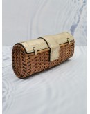 MICHAEL KORS SANTORINI NATURAL RATTAN / WICKER CLUTCH IN BROWN 