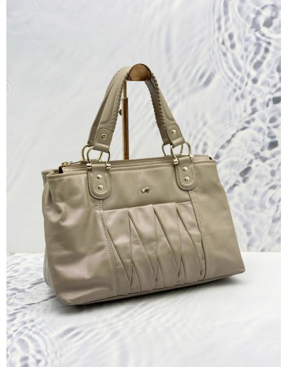 BRAUN BUFFEL TOTE BAG IN BEIGE CALFSKIN LEATHER