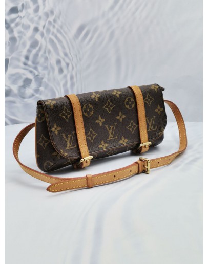 LOUIS VUITTON BROWN MONOGRAM CANVAS POCHETTE MARELLE BELT BAG 