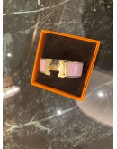 (LIKE NEW) HERMES CLIC CLAC H BRACELET IN ROSE NACARAT PINK ENAMEL WITH ROSE GOLD PLATED HARDWARE