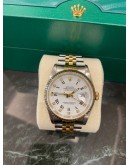 ROLEX DATEJUST 36 REF 16233 DIAMOND HALF 18K 750 YELLOW GOLD 36MM AUTOMATIC UNISEX WATCH