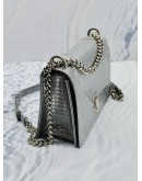 CHRISTIAN DIOR DIORAMA MEDIUM SILVER METALLIC CANNAGE LEATHER FLAP CHAIN CROSSBODY BAG