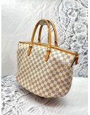 (LIKE NEW) LOUIS VUITTON WHITE DAMIER AZUR CANVAS RIVIERA MM TOTE BAG WITH LONG STRAP