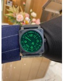 (LIKE NEW) 2021 BELL & ROSS BR03-92 HUD GREEN SAPPHIRE GREEN DIAL LIMITED EDITION TO 999 PIECES WORLDWIDE 42MM AUTOMATIC UNISEX WATCH -FULL SET-